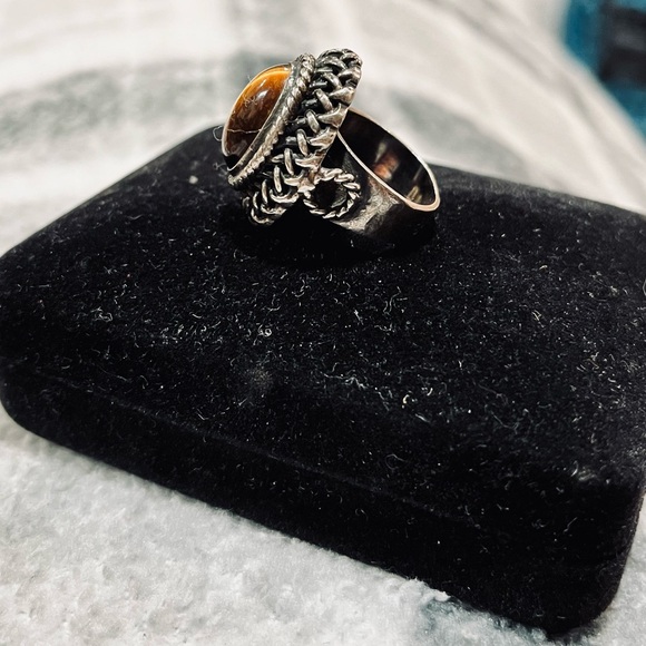 STERLING TIGER EYE RING - Picture 5 of 9